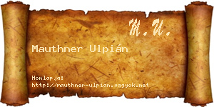 Mauthner Ulpián névjegykártya