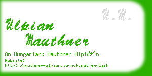 ulpian mauthner business card